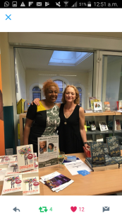 Enjoying the warm and hospitality of Lambeth Library with Stella Duffy